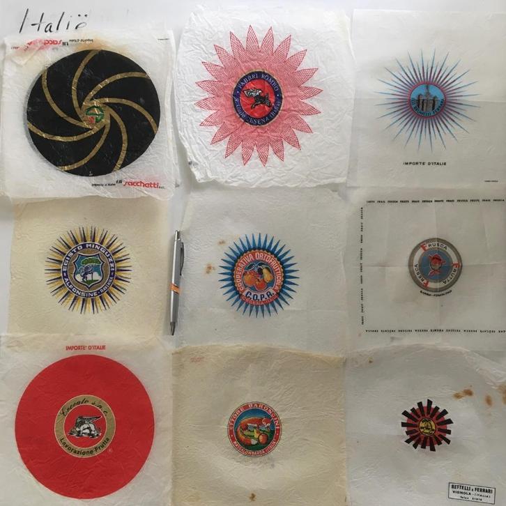 Mooie sinaasappel wikkels uit Italië en Griekenland, Verzamelen, Complete verzamelingen en Collecties, Ophalen of Verzenden