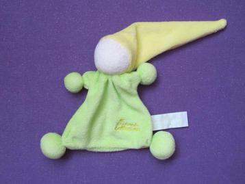 TIAMO DE KANDEEL Knuffeldoekje POPJE. GEEL - GROEN **Nieuw** beschikbaar voor biedingen