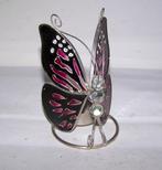 Glazen Tiffany vlinder waxinelichthouder. Nieuw., Nieuw, Overige materialen, Ophalen of Verzenden