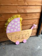 Geboortebord wieg, Kinderen en Baby's, Kraamcadeaus en Geboorteborden, Ophalen, Zo goed als nieuw, Geboortebord
