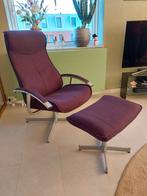 Relaxstoel met hocker - Comfortabel en stijlvol, Ophalen, 75 tot 100 cm, Zo goed als nieuw, Metaal