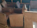 Eetkamer stoelen op wielen., Huis en Inrichting, Stoelen, Ophalen, Gebruikt, Bruin, Stof