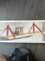 Stijlvolle wandplank met lederen riemen, Ophalen of Verzenden, Zo goed als nieuw