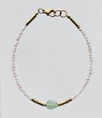 Minimalistisch armband pink opaal, Sieraden, Tassen en Uiterlijk, Armbanden, Overige materialen, Met edelsteen, Nieuw, Ophalen of Verzenden