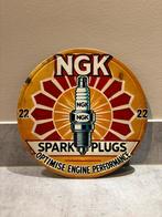 Retro metalen reclame wandbordje NGK Spark Plugs mancave bar, Ophalen of Verzenden, Zo goed als nieuw, Reclamebord