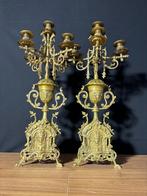 Antieke Franse Bronzen Regency stijl Kandelaren ca. 1880, Ophalen of Verzenden, Koper of Brons
