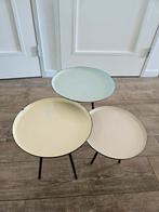 Zuiver Enamel bijzettafel (set van drie), Huis en Inrichting, Tafels | Bijzettafels, Minder dan 55 cm, Gebruikt, Metaal of Aluminium