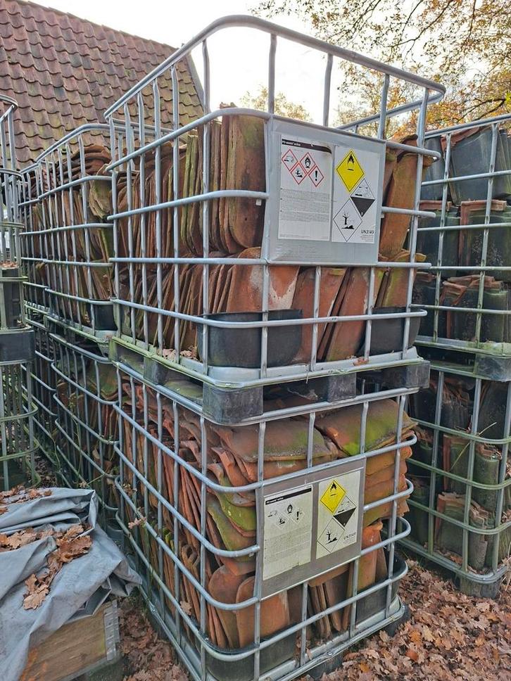 Oude Holle Dakpannen Rood/Blauw Gesmoord - Diverse Partijen, Doe-het-zelf en Verbouw, Dakpannen en Dakbedekking, Gebruikt, Dakpannen