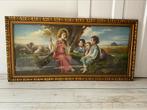 Kindje Jezus, grote gekleurde prent achter glas, Ophalen, Zo goed als nieuw