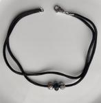 Trollbeads leren ketting/wikkel armband met zilveren kralen, Sieraden, Tassen en Uiterlijk, Kettingen, Ophalen of Verzenden, Zo goed als nieuw