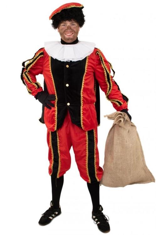 Piet kostuum zwart/rood unisex, Diversen, Sinterklaas, Nieuw, Ophalen of Verzenden