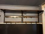 Twee Wandkapstokken met Houten Plank, Gebruikt, Minder dan 100 cm, Hout, Ophalen