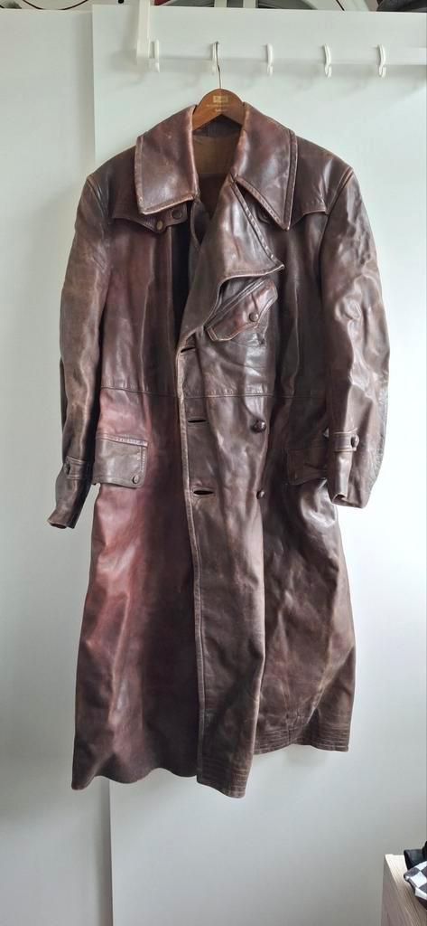 Lange leren motorjas, Motoren, Kleding | Motorkleding, Jas | leer, Tweedehands, Ophalen