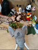 Grote collectie jungle knuffels apen, slangen, panda, Ophalen of Verzenden, Zo goed als nieuw