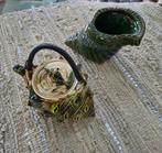 Jaren '50 Japanse groene schelp theepot en asbakje/potje, Ophalen, Zo goed als nieuw