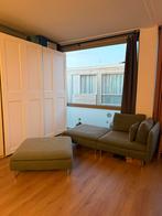 IKEA Söderhamn Hoekbank + 2 Hockers - Groene Stof, Ophalen, 75 tot 100 cm, Zo goed als nieuw, Stof