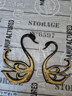 Zwanen set zwart met goude glitters, Huis en Inrichting, Ophalen