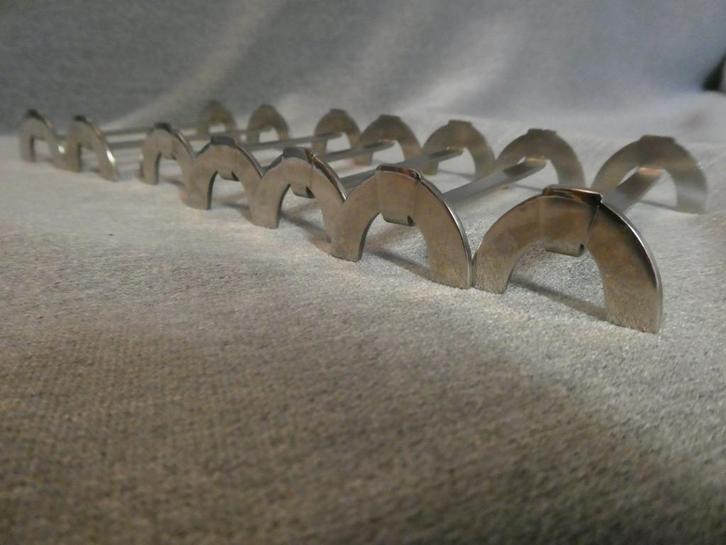 7 Art Deco messenleggers GZ (Gerritsen Zeist), Huis en Inrichting, Keuken | Bestek, Gebruikt, Los bestek, Rvs of Chroom, Vaatwasserbestendig