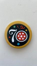 Efteling button 70 jaar Geel, Verzamelen, Ophalen of Verzenden, Button of Speldje