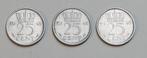 3 stuks 25 cent 1948 Wilhelmina, Ophalen of Verzenden, Koningin Wilhelmina, 25 cent