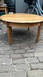 Ovale ronde eiken salontafel, Gebruikt, Ophalen of Verzenden, 75 cm of meer, Ovaal
