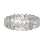 armband BERGKRISTAL ovale facet kralen elastisch / rekbaar, Overige materialen, Nieuw, Ophalen of Verzenden, Grijs