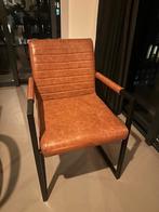 4 Luxe Eetkamerstoelen Zwart - Cognac, Huis en Inrichting, Stoelen, Ophalen, Bruin, Zo goed als nieuw, Vier
