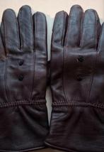 Leren bordeaux handschoenen, Kleding | Dames, Mutsen, Sjaals en Handschoenen, Ophalen of Verzenden, Zo goed als nieuw, Maat 42/44 (L)