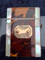 Vesta case schildpad abalone gouden accent, Antiek en Kunst, Ophalen