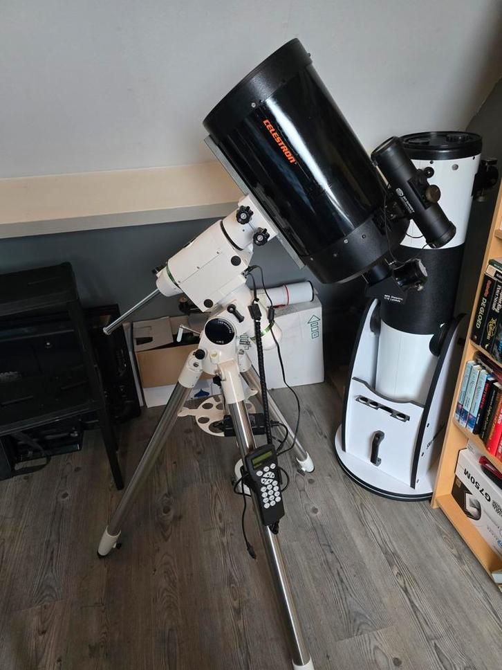 Celestron C8 telescoop met Skywatcher HEQ5 Pro montering, Audio, Tv en Foto, Optische apparatuur | Telescopen, Zo goed als nieuw
