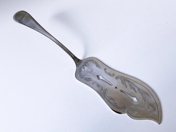 Clarfeld, silverplated Vis Serveerschep met Parelrand, Antiek en Kunst, Antiek | Bestek, Ophalen of Verzenden