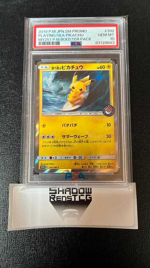 329/sm-p Surfing Pikachu psa 10 ‍️, Hobby en Vrije tijd, Verzamelkaartspellen | Pokémon, Zo goed als nieuw, Losse kaart, Ophalen of Verzenden