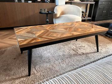Salontafel mangohout inleg vintage industrieel. beschikbaar voor biedingen