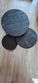 Set van 3 zwarte bijzettafels, Huis en Inrichting, Ophalen, Minder dan 45 cm, Minder dan 55 cm, Gebruikt