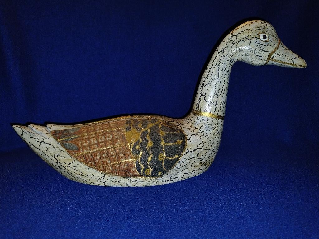Houten eend beeld uit Indonesië H20cm/L39cm, Antiek en Kunst, Ophalen of Verzenden