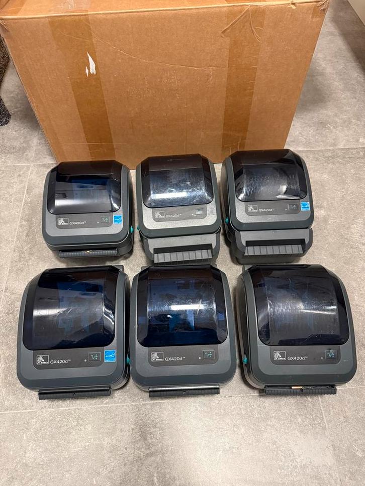 6x Zebra GX420d - met peeler & cutter - ethernet/usb versie, Computers en Software, Labelprinters, Gebruikt, Etiket, Ophalen of Verzenden