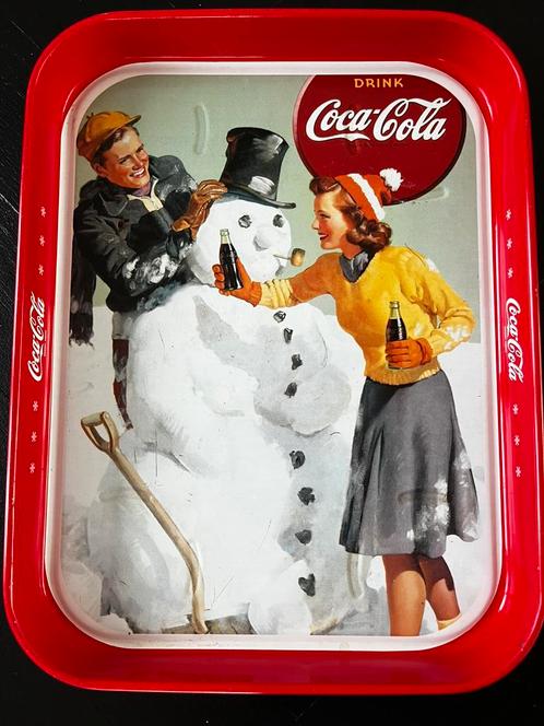 Leuk Coca Cola dienblad  met nostalgisch winters tafereel, Verzamelen, Merken en Reclamevoorwerpen, Gebruikt, Gebruiksvoorwerp