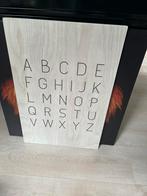 Houten schilderij alfabet, Huis en Inrichting, Woonaccessoires | Tekstborden en Spreuken, Ophalen of Verzenden, Nieuw