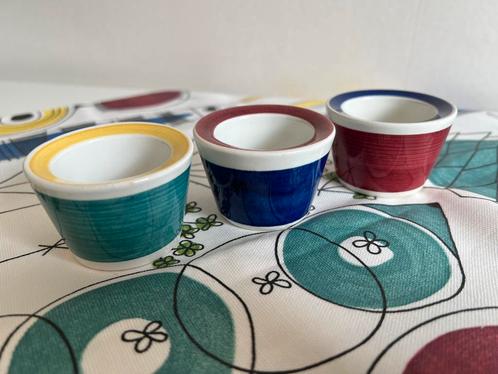 Vintage 3 Rörstrand Picknick Eierdopjes Marianne Westman 50s, Antiek en Kunst, Antiek | Servies los, Ophalen of Verzenden