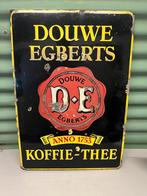 Douwe Egberts koffie thee emaille reclamebord Langcat Bussum, Verzamelen, Merken en Reclamevoorwerpen, Reclamebord, Gebruikt, Ophalen of Verzenden