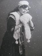 Antieke Kaart uit 1908 - Meisje met Schaatsen / Sneeuw, Verzamelen, Verzenden, Voor 1920, Gelopen, Kinderen