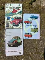 Volkswagen en Citroën 2 CV - 3 x blikken borden, Verzenden, Zo goed als nieuw, Auto's