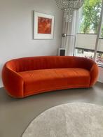 Ronde vormen, Bankstel, fluwelen stof, rood oranje kleur., Huis en Inrichting, Banken | Bankstellen, Ophalen, Overige materialen