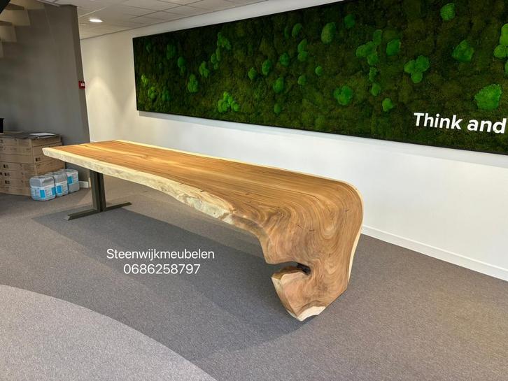 Boomstamtafel suar massief unieke bladen salon bar eettafel, Huis en Inrichting, Tafels | Eettafels, Nieuw, Ophalen of Verzenden