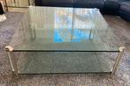 Vintage glazen design koffietafel Peter Ghyczy T24 vierkant, 100 tot 150 cm, Vierkant, Ophalen of Verzenden, Metaal