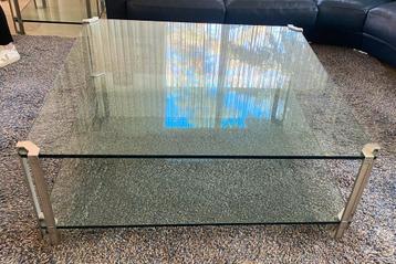 Vintage glazen design koffietafel Peter Ghyczy T24 vierkant beschikbaar voor biedingen