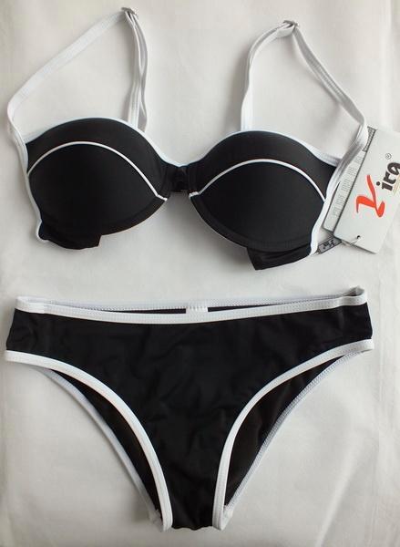 Nieuwe bikini mt 36/38/zwart met wit/Padded+uitneembaar/push, Kleding | Dames, Badmode en Zwemkleding, Nieuw, Bikini, Zwart, Ophalen of Verzenden