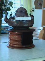 koperen ketel met stoof met porseleinen handvat, Antiek en Kunst, Ophalen of Verzenden, Koper