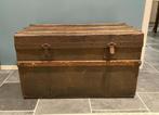 Klassieke kist met hout afgewerkt, scheepskist, oude koffer, 75 tot 100 cm, Gebruikt, 50 tot 75 cm, Ophalen