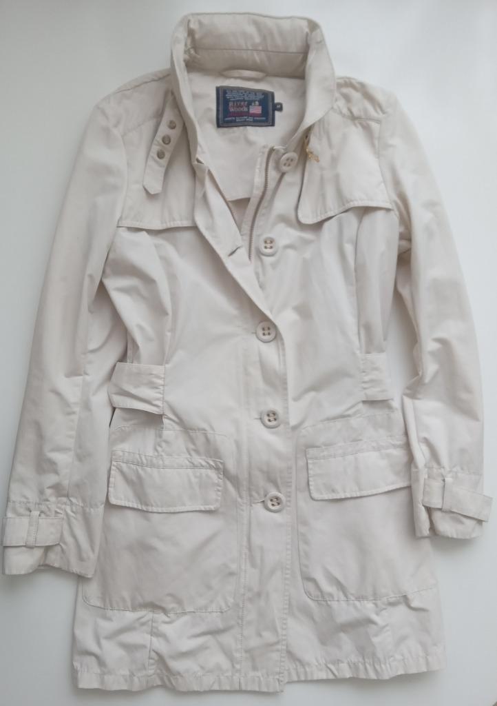 River Woods chique outdoor jas met capuchon in kraag, maat M, Kleding | Dames, Jassen | Zomer, Nieuw, Maat 38/40 (M), Wit, Verzenden